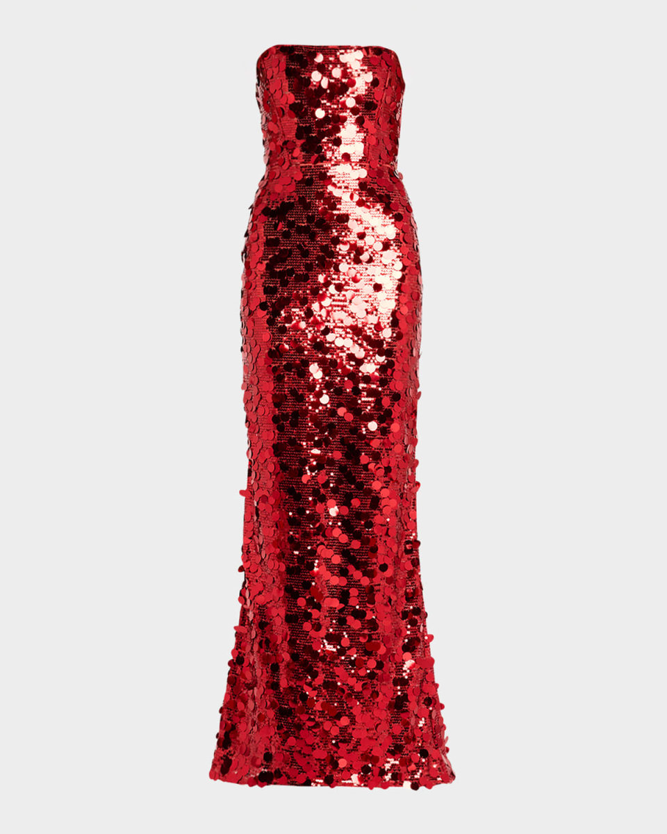 Farah Strapless Sequin Column Gown